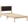 Estructura de Cama con Cabecera Tapizada Negro 90 x 190 cm 2