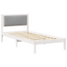 Estructura de Cama con Cabecera Tapizada Gris Claro 90 x 190 cm 2