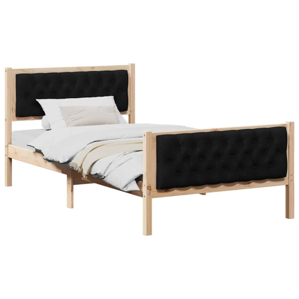 Estructura de cama Negro 100 x 200 cm Madera de pino macizo M 3