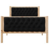 Estructura de cama Negro 100 x 200 cm Madera de pino macizo 5