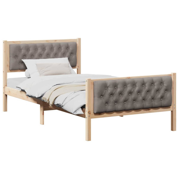 Estructura de cama Taupé 100 x 200 cm Madera de pino macizo M 3
