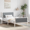 Estructura de cama con cabecera Gris Claro 100 x 200 cm 1