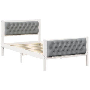 Estructura de cama con cabecera Gris Claro 100 x 200 cm H