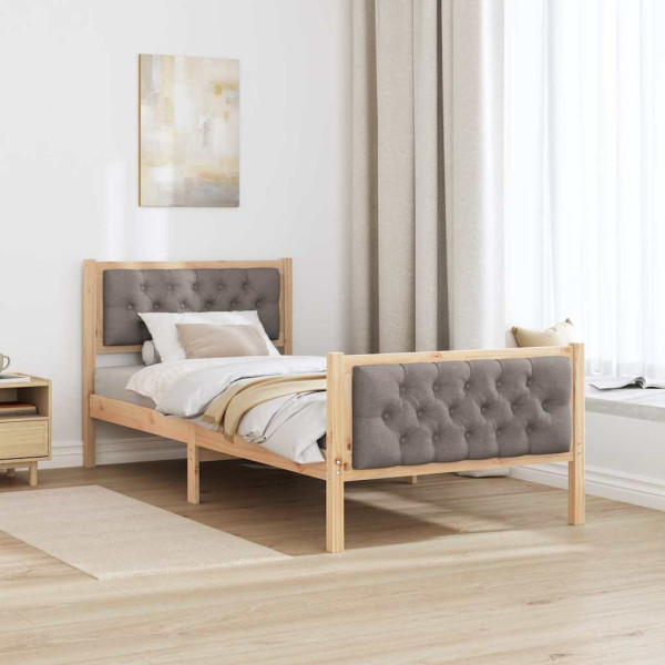 Estructura de cama Taupé 90 x 200 cm Madera de pino macizo M 4