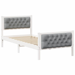 Estructura de cama Gris Claro 90 x 200 cm Madera de pino macizo H