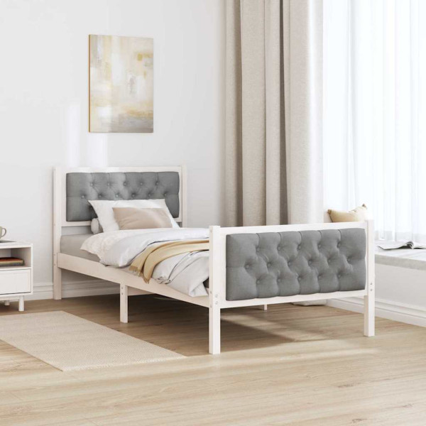 Estructura de cama Gris Claro 90 x 200 cm Madera de pino macizo M 4