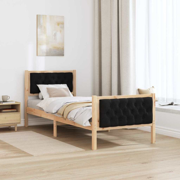 Estructura de cama Negro 80 x 200 cm Madera de pino macizo M 4
