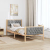 Estructura de cama Gris Claro 90 x 190 cm Madera de pino macizo 4