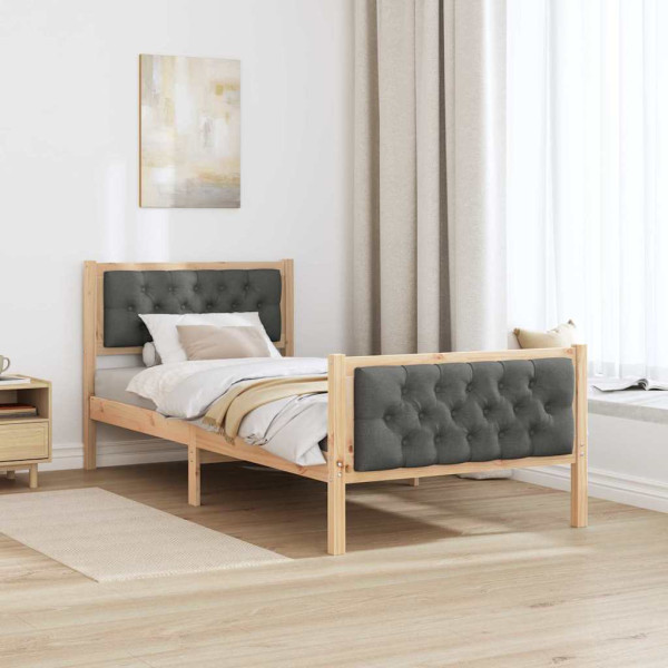 Estructura de cama con cabecera Gris oscuro 90 x 190 cm M 4