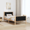 Estructura de cama Negro 90 x 190 cm Madera de pino macizo 4