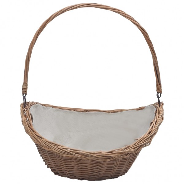 Cesta para leña con asas sauce marrón 57x46.5x52 cm M 2