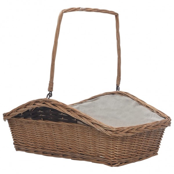 Cesta para leña con asas sauce marrón 61.5x46.5x58 cm D