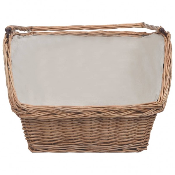 Cesta para leña con asas sauce marrón 61.5x46.5x58 cm M 3