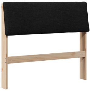 Cabecero tapizado Negro 90 cm Madera de pino macizo H