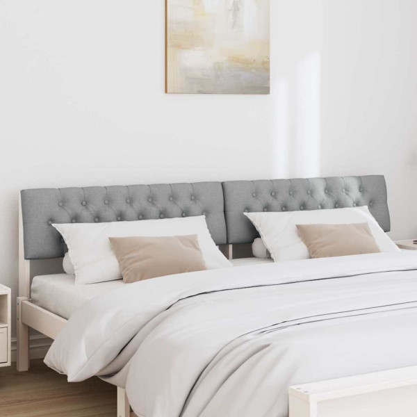 Cabecero tapizado Gris Claro 200 cm Madera de pino macizo M 3