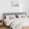 Cabecero tapizado Gris Claro 180 cm Madera de pino macizo 3