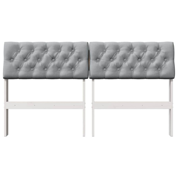 Cabecero tapizado Gris Claro 160 cm Madera de pino macizo M 4