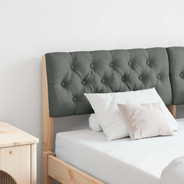 Cabecero tapizado Gris oscuro 140 cm Madera de pino macizo D
