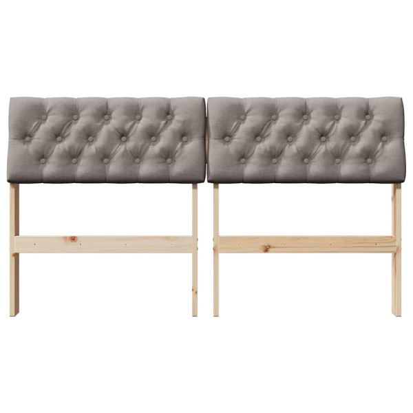 Cabecero tapizado Taupé 135 cm Madera de pino macizo M 4