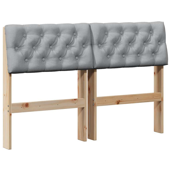 Cabecero tapizado Gris Claro 120 cm Madera de pino macizo M 2