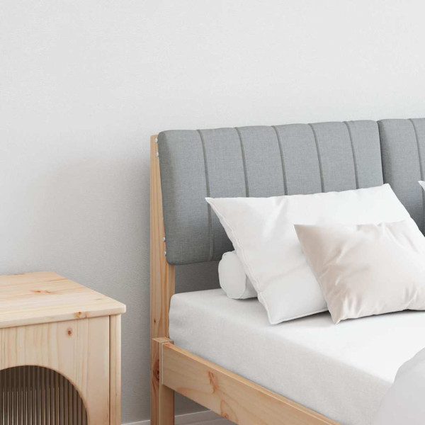 Cabecero tapizado Gris Claro 120 cm Madera de pino macizo D
