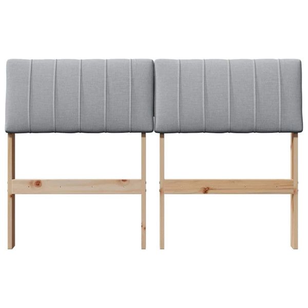 Cabecero tapizado Gris Claro 120 cm Madera de pino macizo M 4