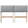 Cabecero tapizado Gris Claro 120 cm Madera de pino macizo 4