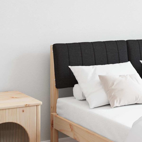 Cabecero tapizado Negro 120 cm Madera de pino macizo D