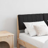 Cabecero tapizado Negro 120 cm Madera de pino macizo 1