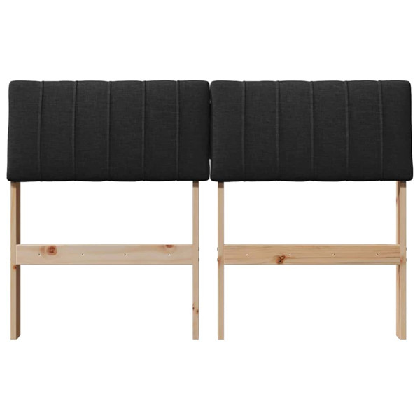 Cabecero tapizado Negro 120 cm Madera de pino macizo M 4