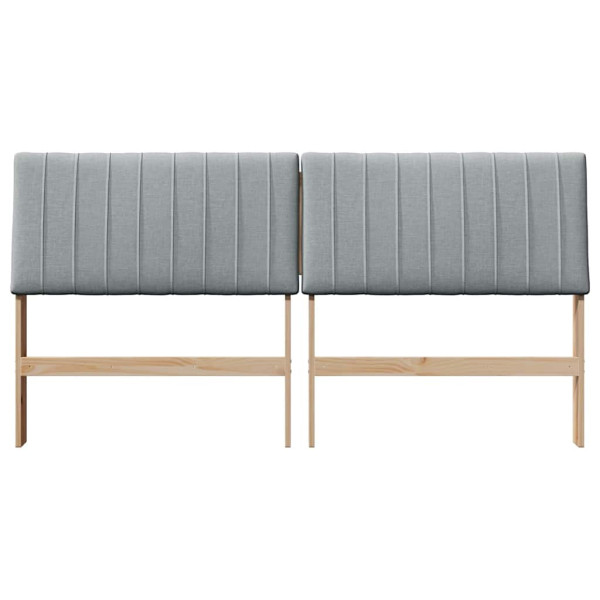 Cabecero tapizado Gris Claro 180 cm Madera de pino macizo M 4