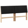 Cabecero tapizado Negro 180 cm Madera de pino macizo 2