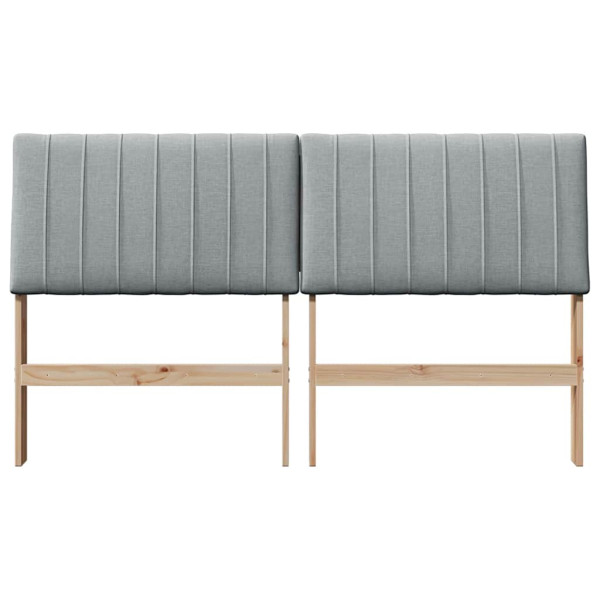 Cabecero tapizado Gris Claro 160 cm Madera de pino macizo M 4