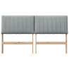 Cabecero tapizado Gris Claro 160 cm Madera de pino macizo 4