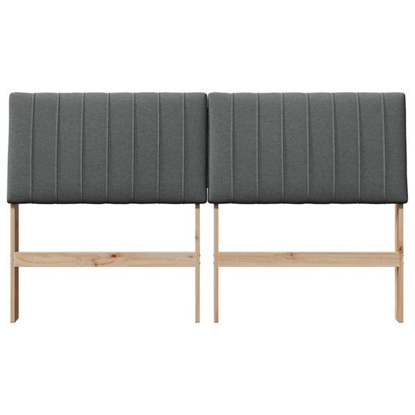 Cabecero tapizado Gris oscuro 160 cm Madera de pino macizo M 4