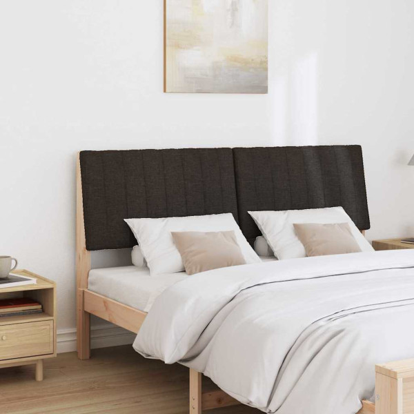 Cabecero tapizado Negro 160 cm Madera de pino macizo M 3