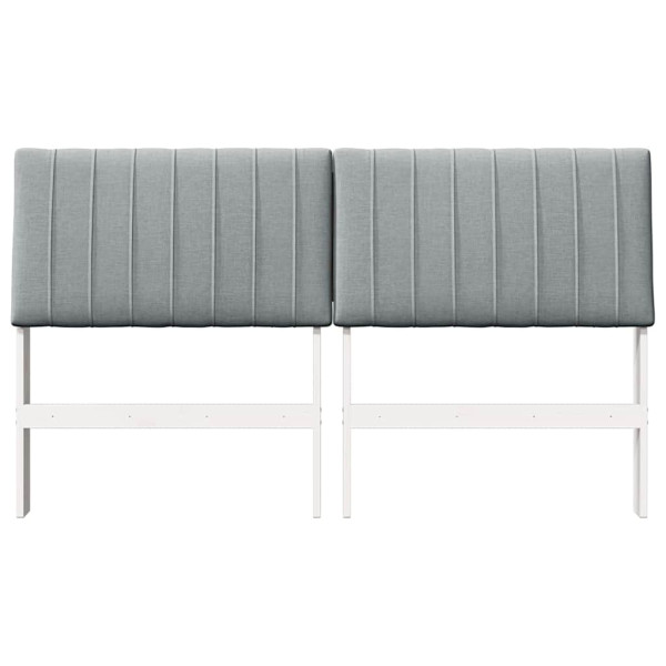 Cabecero tapizado Gris Claro 160 cm Madera de pino macizo M 4