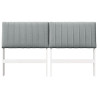 Cabecero tapizado Gris Claro 160 cm Madera de pino macizo 4