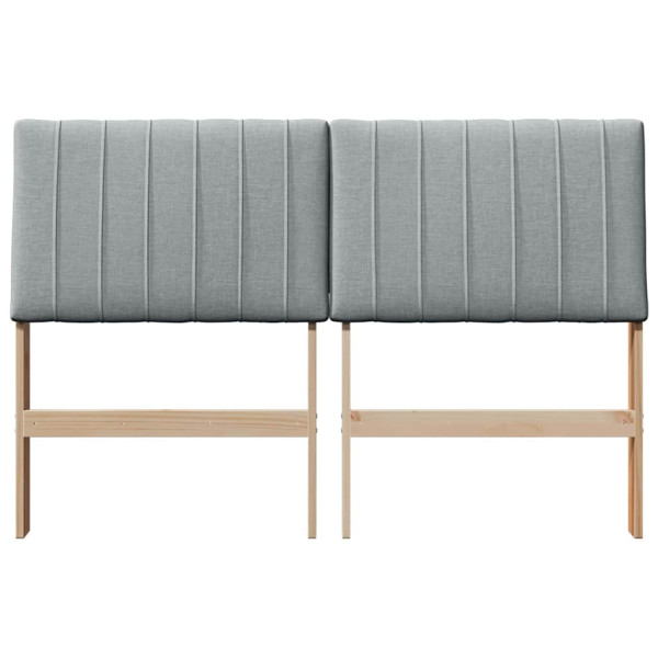 Cabecero tapizado Gris Claro 140 cm Madera de pino macizo M 4