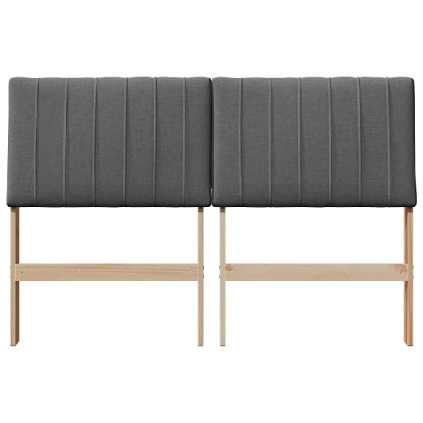 Cabecero tapizado Gris oscuro 140 cm Madera de pino macizo M 4