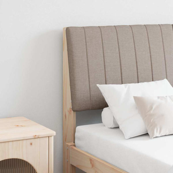 Cabecero tapizado Taupé 140 cm Madera de pino macizo D