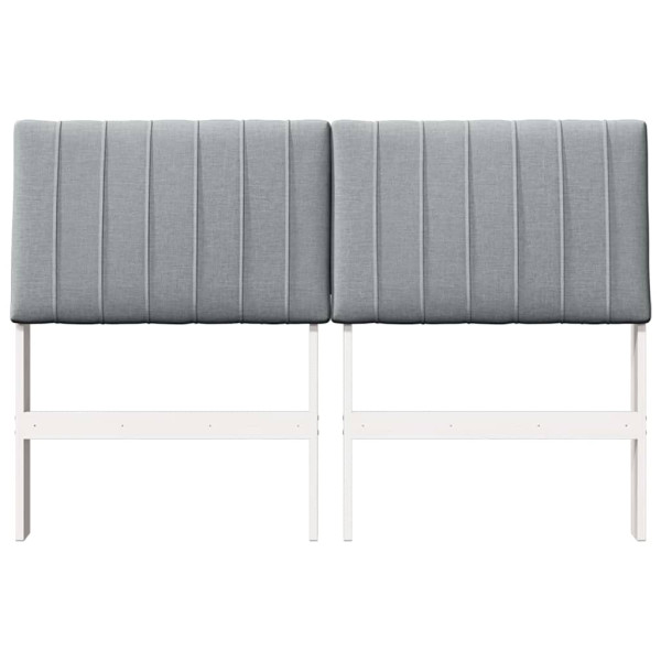 Cabecero tapizado Gris Claro 140 cm Madera de pino macizo M 4