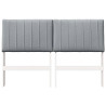 Cabecero tapizado Gris Claro 140 cm Madera de pino macizo 4