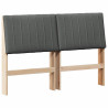 Cabecero tapizado Gris oscuro 135 cm Madera de pino macizo 2