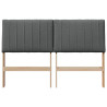 Cabecero tapizado Gris oscuro 135 cm Madera de pino macizo 4