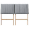 Cabecero tapizado Gris Claro 120 cm Madera de pino macizo 4
