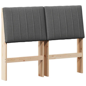 Cabecero tapizado Gris oscuro 120 cm Madera de pino macizo H