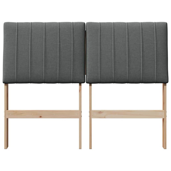 Cabecero tapizado Gris oscuro 120 cm Madera de pino macizo M 4