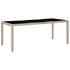Set comedor de jardín 9 piezas y cojines ratán sintético beige H