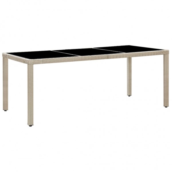 Set comedor de jardín 9 piezas y cojines ratán sintético beige M 2